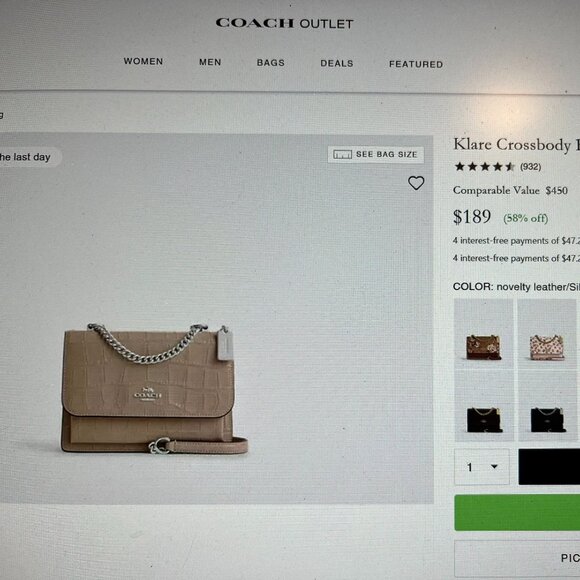 Coach Klare Bag Style CC840